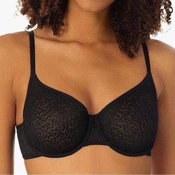DKNY Black Modern Lace Sheer Demi Bra. Size 32D. NWT - Picture 3 of 12
